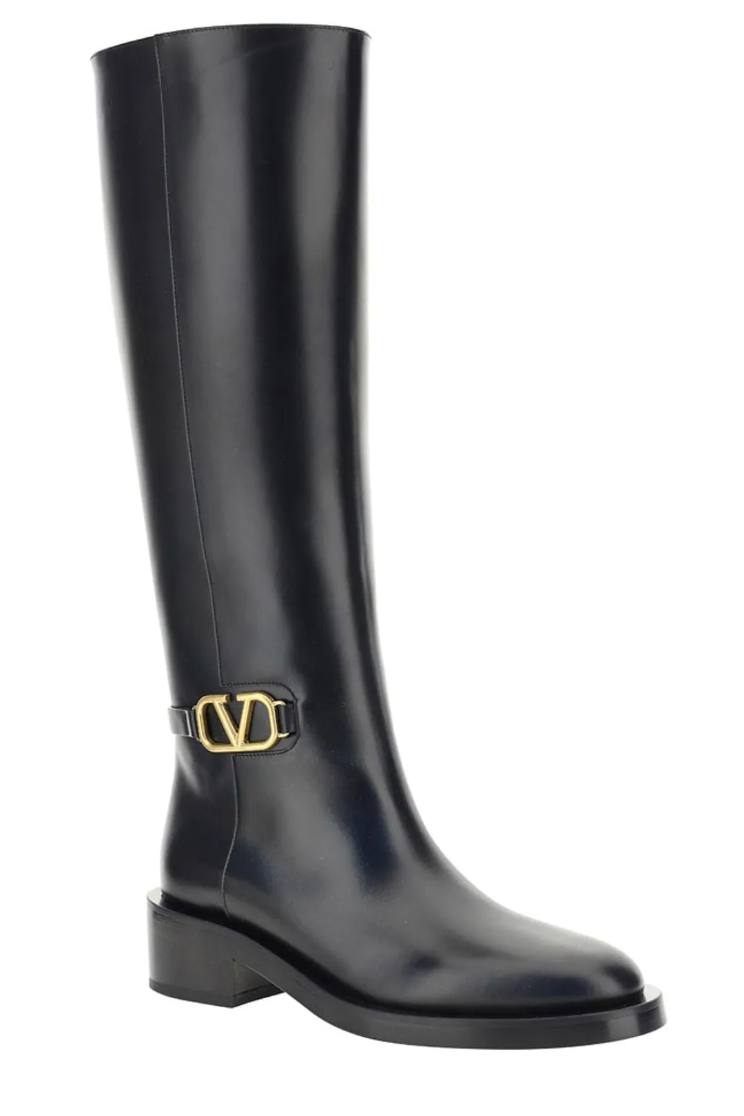 Valentino VLogo Plaque Knee-High Boots