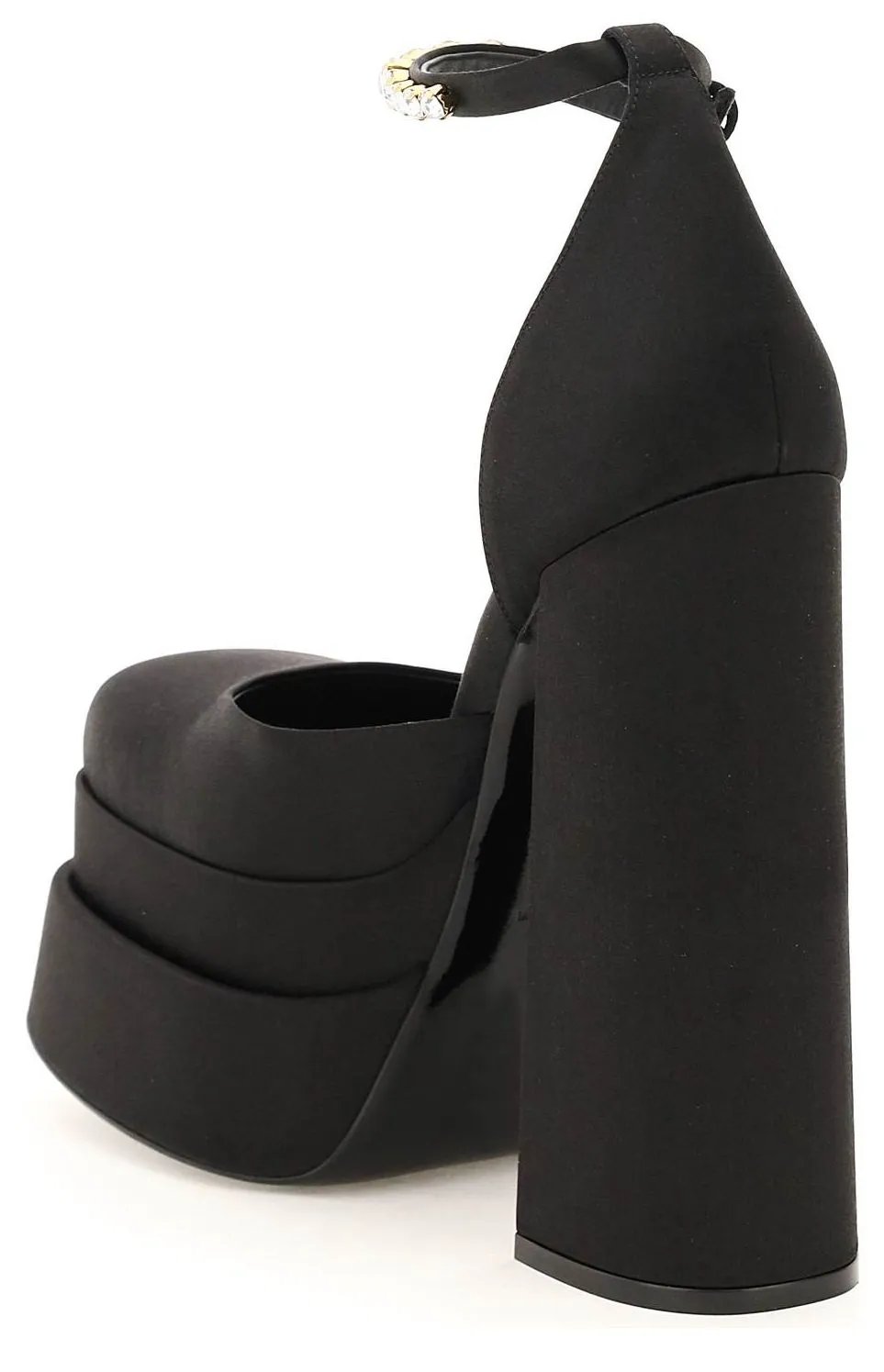 Versace Medusa Head Charm Satin Platform Pumps