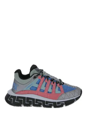 Versace Round Toe Lace-Up Sneakers