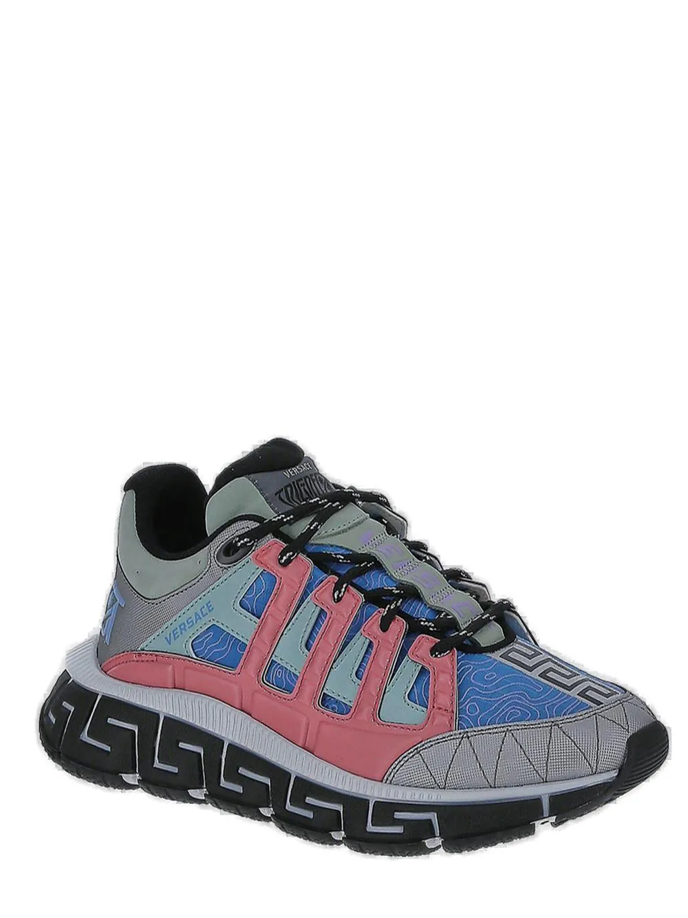 Versace Round Toe Lace-Up Sneakers