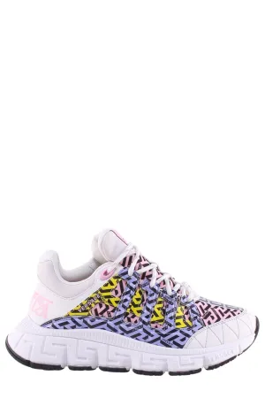 Versace Trigreca Logo Printed Lace-Up Sneakers