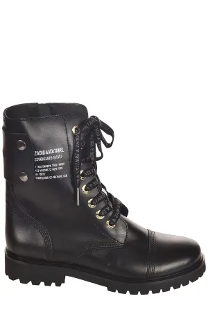 Zadig & Voltaire Joe Lace-Up Round Toe Boots